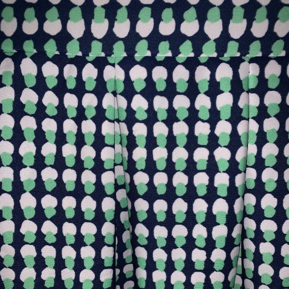 Navy, White, and Mint Green Pleated Mini Skirt - Picture 2 of 5